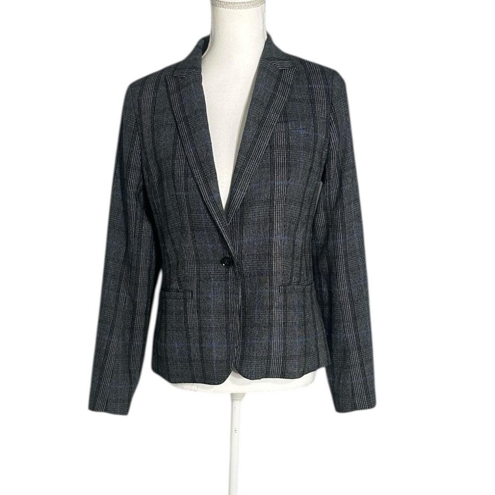 Banana Republic Gray Plaid Blazer